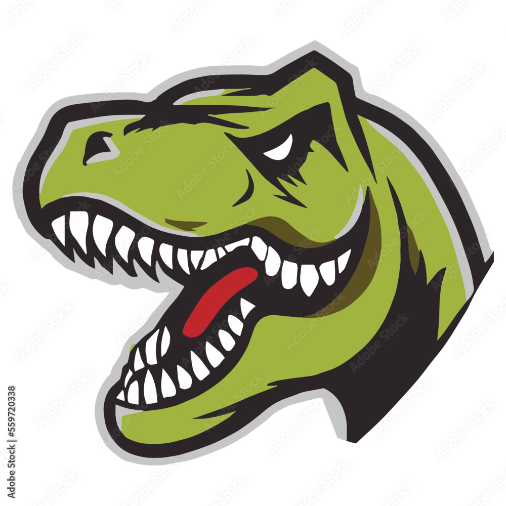 Naklejka premium Dinosaur Trex Head Maskot