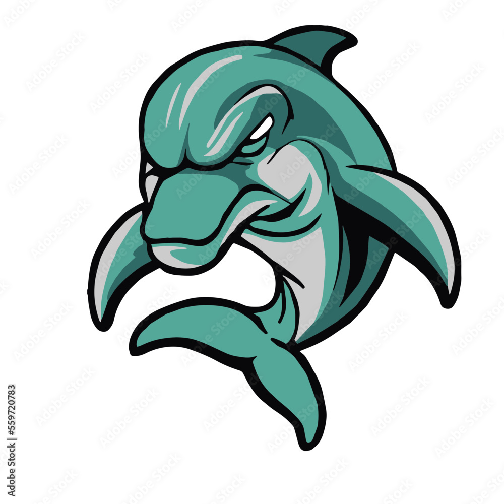 Obraz premium Muscular Dolphin Maskot