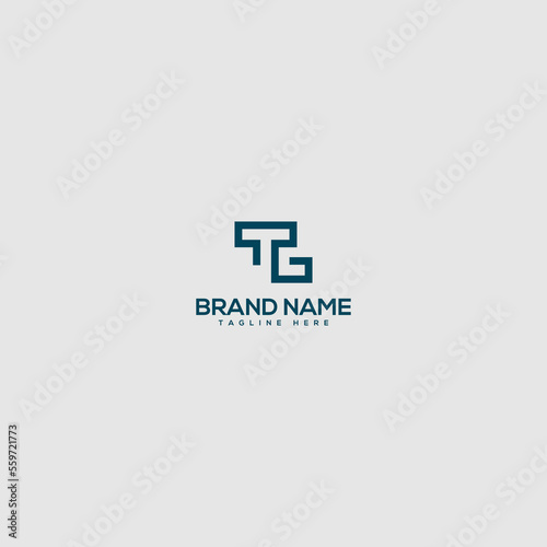 Creative minimal TG GT letter business logo with black and white color initial based Monogram icon.
