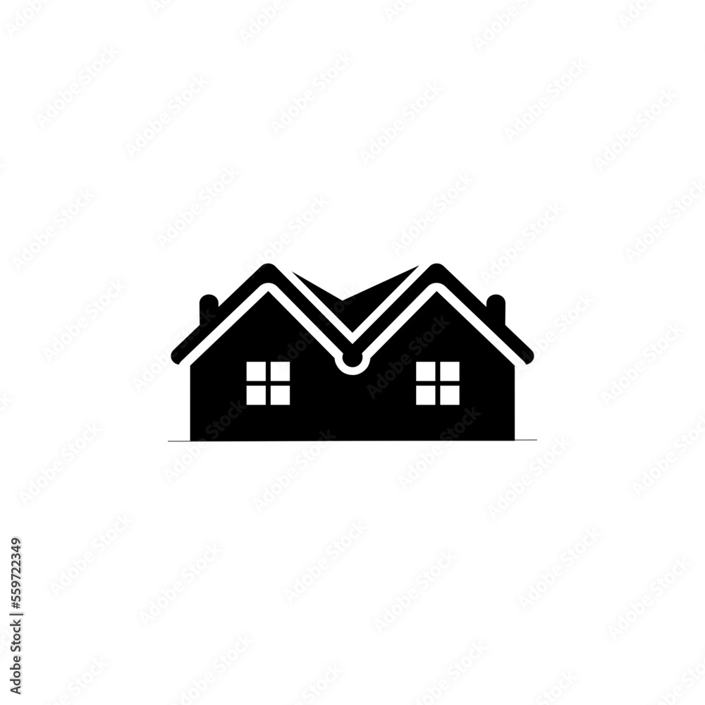 Multiple home holding abstract hand. Property team vector icon.