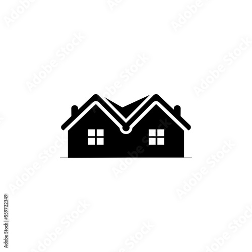 Multiple home holding abstract hand. Property team vector icon.