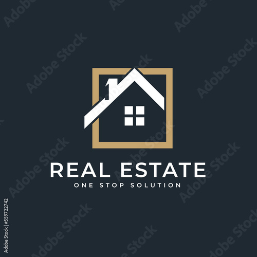 Simple home real estate logo design