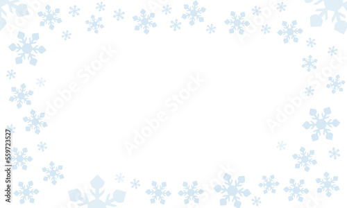 Snowflakes frame template for design. Winter template with place for the text. Vector. 