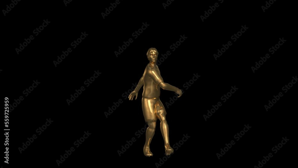 Gold Soccer Transparent Alpha Video 3D Animation Gold Soccer Transparent Alpha Video 3D Animation