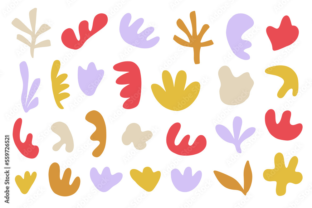 Obraz premium Abstract organic shapes elements set