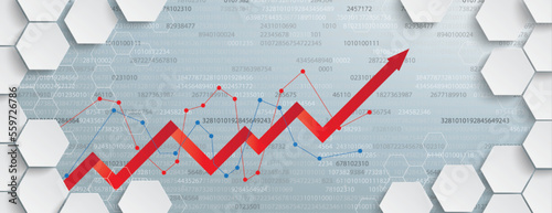 White Hexagon Structure Growth Chart Header