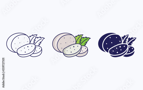 Mozzarella cheese icon