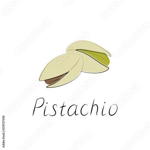 Pistachio illustration. Nut cartoon simple icon. Vector