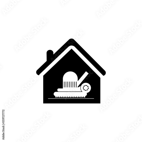 Floor cleaner machine. Real estate home house property care vector icon