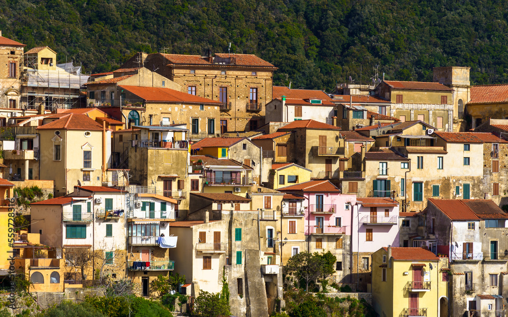 A panoramic view of an historic village in Salerno in southern Italy.