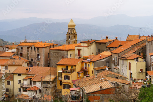 A picturesque view of San Giovanni A Piro, a medieval village in the province of Salerno, southern Italy