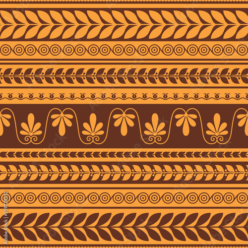 Floral seamless pattern in ancient greek style