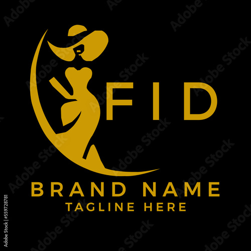 FID fashion logo. FID  Beauty fashion house. modeling dress jewelry. FID fashion technology  Monogram logo design for entrepreneur and best business icon. 
