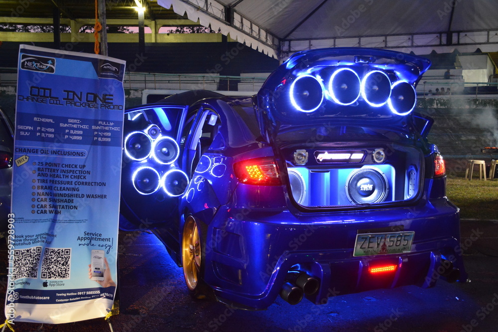 Car led lights and sound system at G fest car show in Quezon City ...