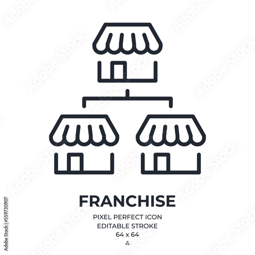 Franchise editable stroke outline icon isolated on white background flat vector illustration. Pixel perfect. 64 x 64.