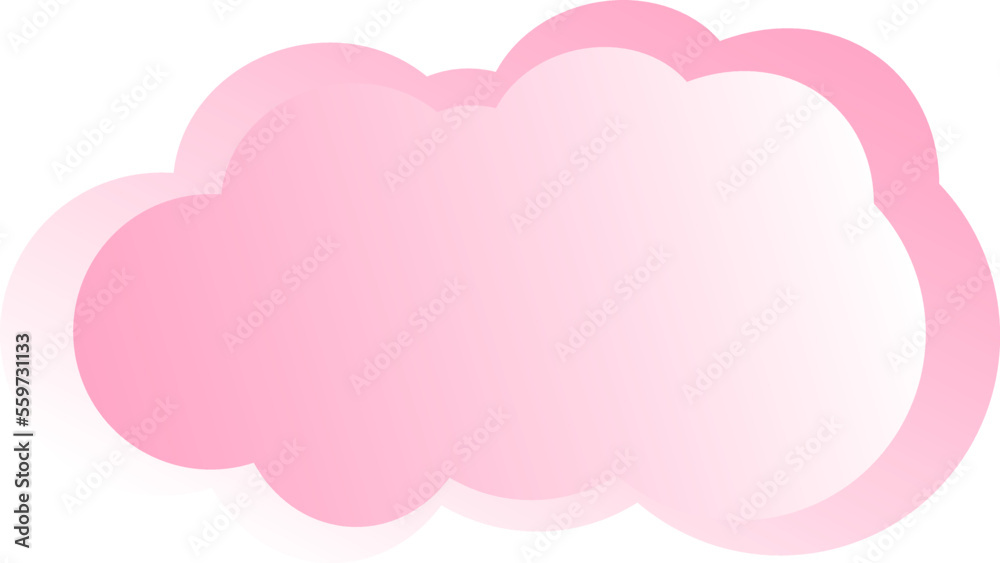 colored cloud in gradient fill on a white background, vector