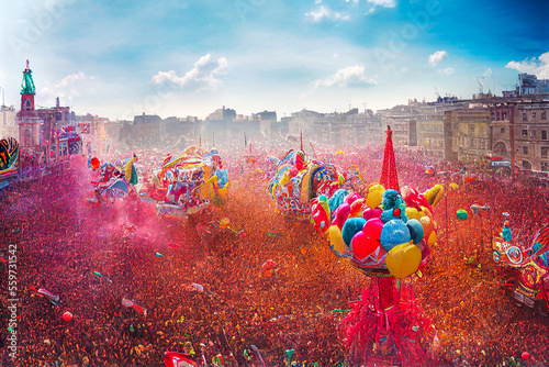 colorful carnival parade, Generative AI Illustration