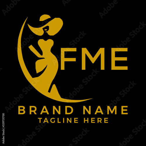FME fashion logo. FME  Beauty fashion house. modeling dress jewelry. FME fashion technology  Monogram logo design for entrepreneur and best business icon. 
