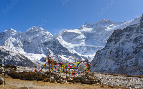 Kanchenjunga base camp north (Pangpema) in Nepal 