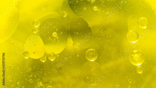 Abstract Yellow water bubbles background