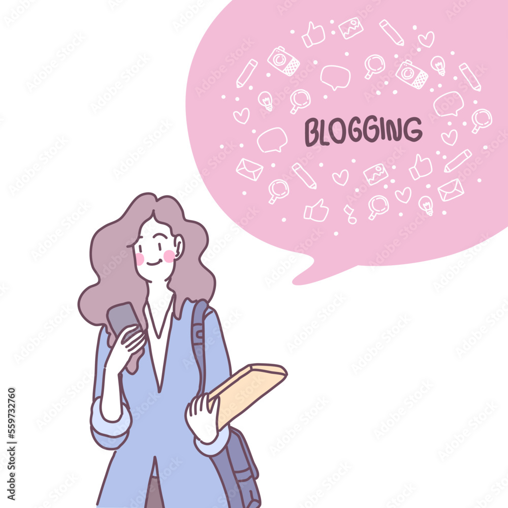 Video blogger making video for blog or vlog review Video blogger making video for blog or vlog review