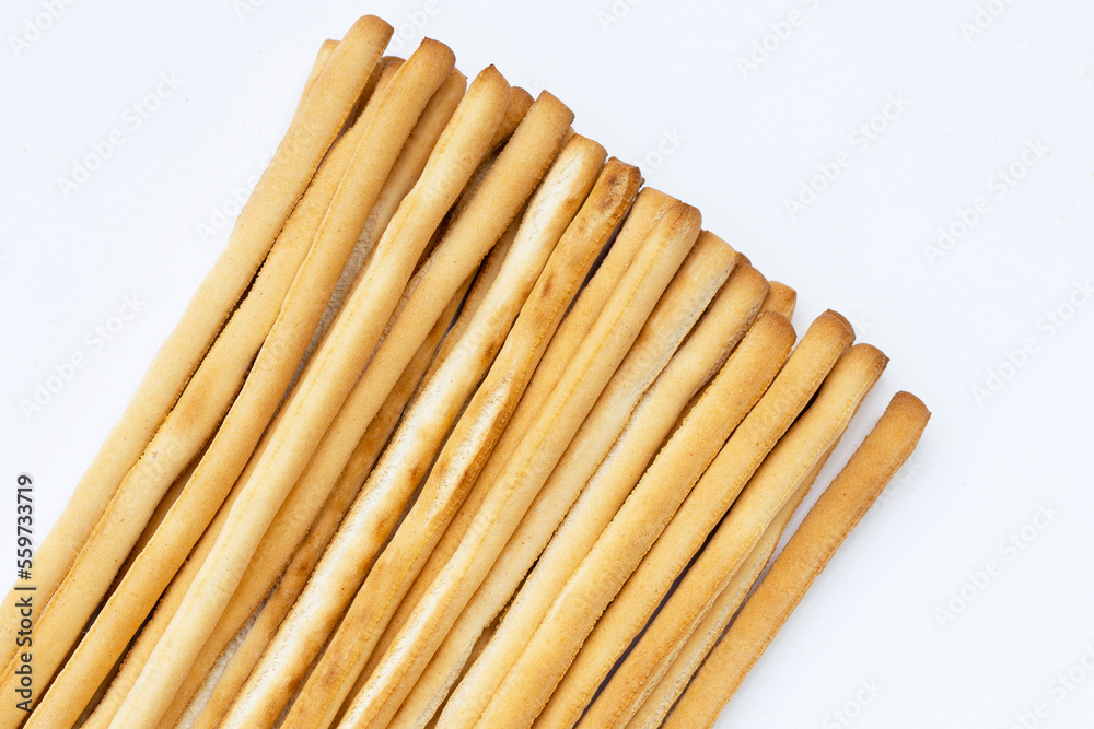 Bread sticks on white background Bread sticks on white background