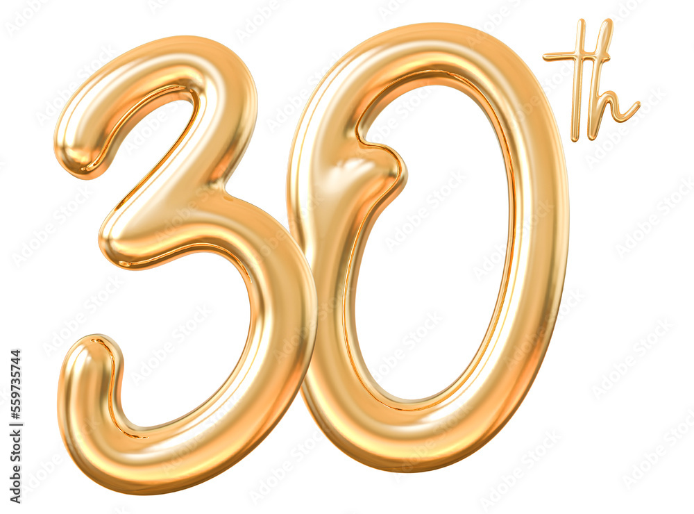 Anniversary 30th 3d gold number with generative AI Anniversary 30th 3d gold number with generative AI