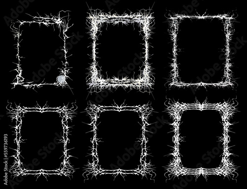Decorative ornament. Abstract mystic signs collection. Magic decor set. Modern abstract ethnic ornament. Mystical frame set. Magic border. Vector.