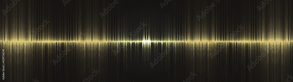 Panorama Luxury Golden sound wave background,design,Free Space For text in put,Vector illustration.