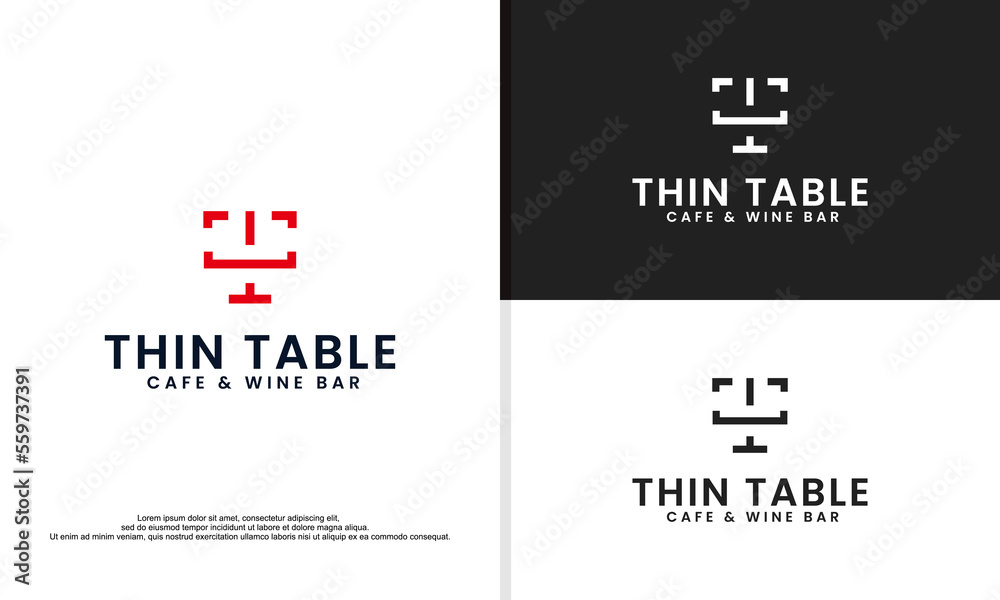 logo illustration vector graphic of thin table. logo illustration vector graphic of thin table.