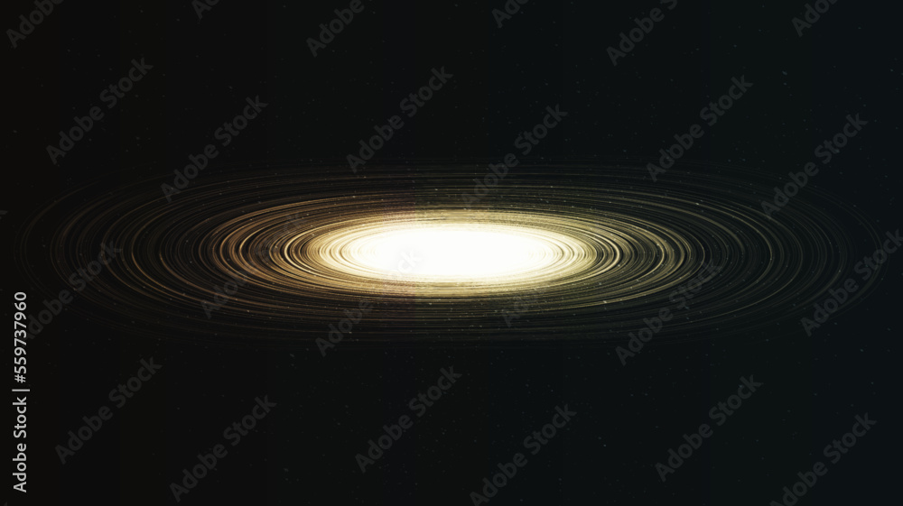 Golden Light Spiral Black hole on Galaxy background with Milky Way spiral,Universe and starry concept design,vector