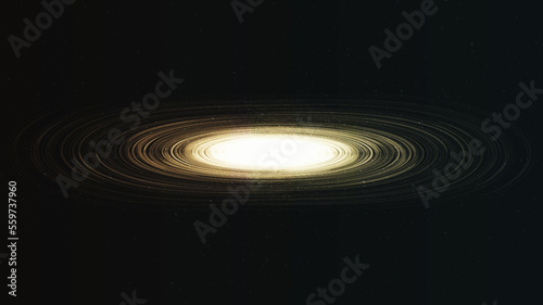Golden Light Spiral Black hole on Galaxy background with Milky Way spiral,Universe and starry concept design,vector