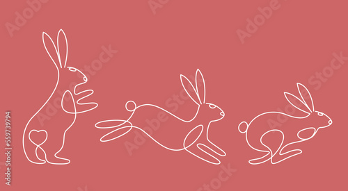 Collection of bunnies for Moon Festival, Chinese Lunar Year of the Rabbit, Easter decor