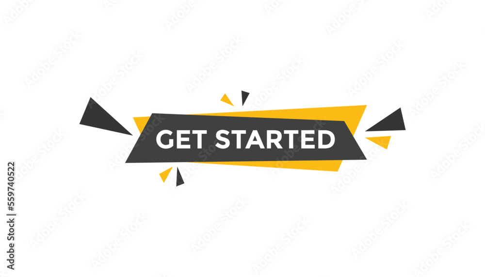 Get started button web banner templates. Vector Illustration
