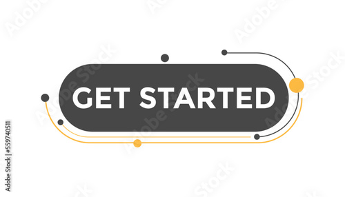 Get started button web banner templates. Vector Illustration
