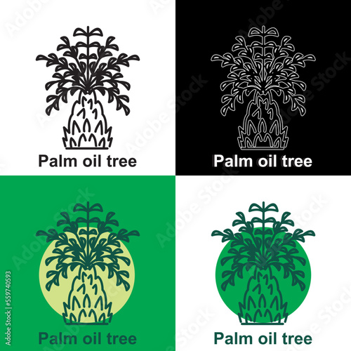palm tree icon, line art style. suitable for bio fuel and energy website logo. vector illustration