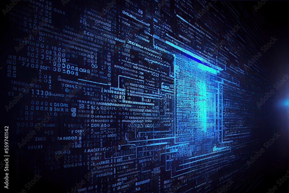 Creative blue futuristic matrix electronic background 