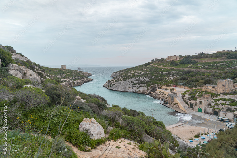 Mgarr ix-Xini on Gozo island a beautiful bay. Mgarr ix-Xini on Gozo island a beautiful bay.