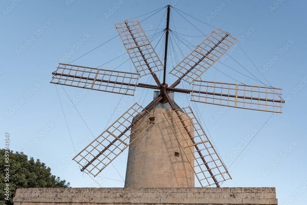 Windmill on the Gozo island in Europe. 