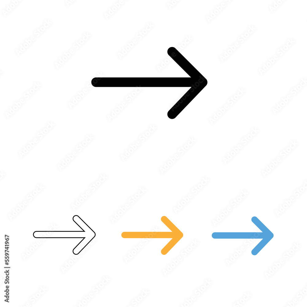 Obraz premium Black arrow icon. The arrow icon shows the direction. Vector arrow icon. Illustration of the arrow. Logo arrows icon. Arrows icons isolated. Arrows icons for web. Arrows icons eps10