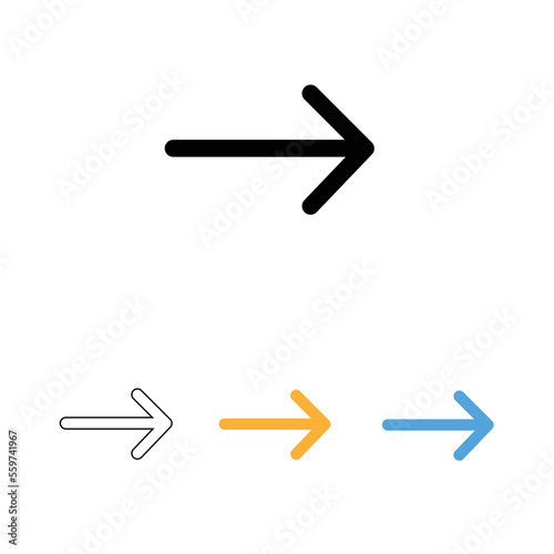 Black arrow icon. The arrow icon shows the direction. Vector arrow icon. Illustration of the arrow. Logo arrows icon. Arrows icons isolated. Arrows icons for web. Arrows icons eps10