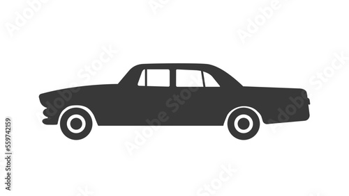 Retro car silhouette  side view