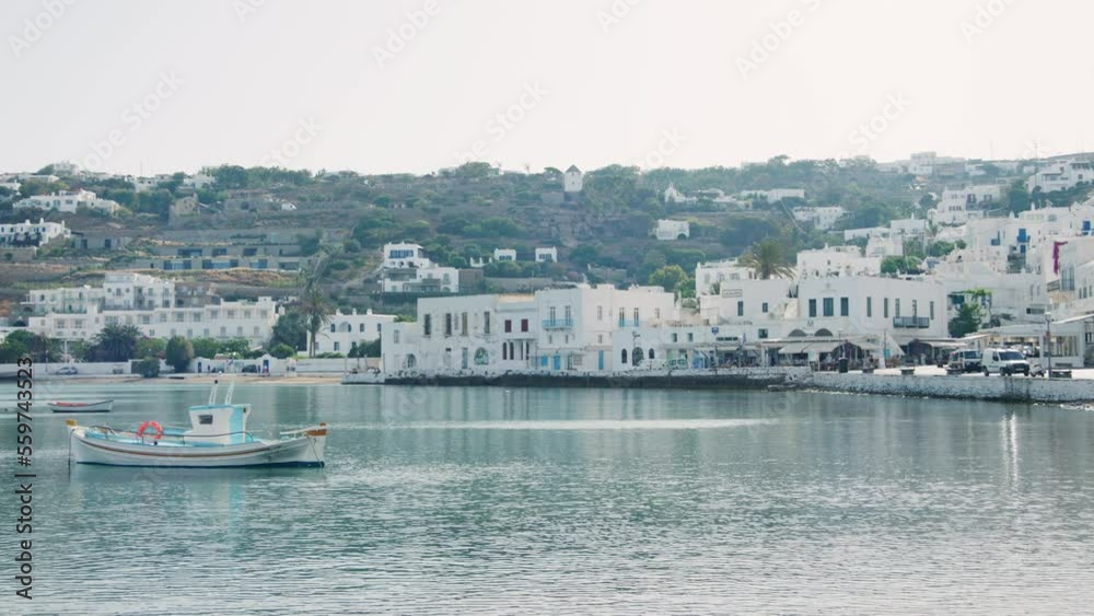 Waterfront in the old port of Chora, Mykonos, Greece Waterfront in the old port of Chora, Mykonos, Greece