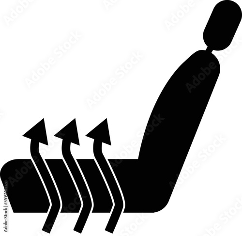 Heated seat icon on white background. Heated seat high. flat style.