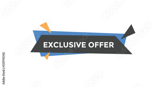 Exclusive offer button web banner templates. Vector Illustration 