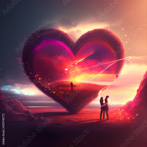 GENERATIVE AI, VALENTINE, VALENTINE'S DAY, LOVE, HEART, GLASS BALL, LGTBQ