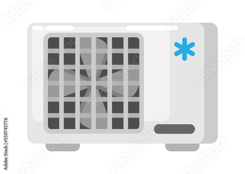 Illustration of outdoor box air conditioner. Icon or image for industry and business.