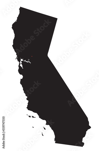 Highly Detailed California Silhouette map. photo