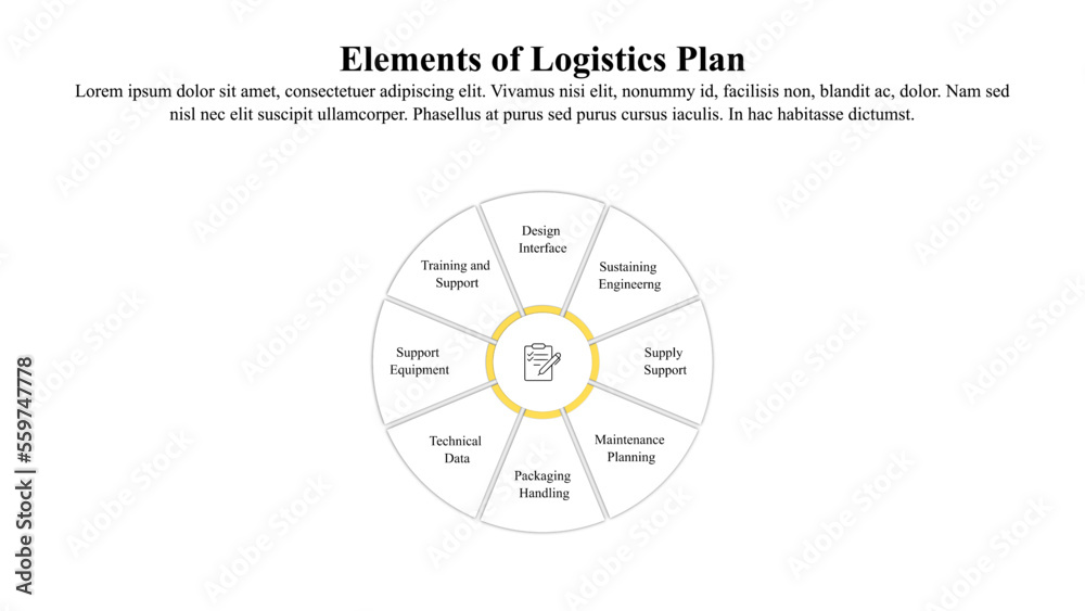 Fototapeta premium Elements of logistics plan infographic template.