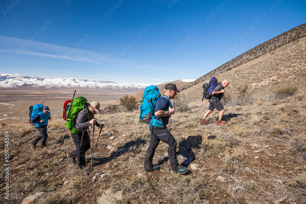 Mountaineers in Lost River Mountain Range, Idaho, USA Mountaineers in Lost River Mountain Range, Idaho, USA